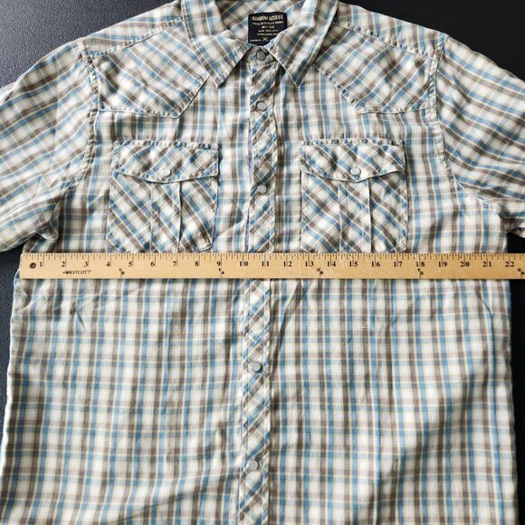 Random Access Pearl Snap Shirt Plaid Flap Pockets Cowboy Western Mens XL - Picture 13 of 14